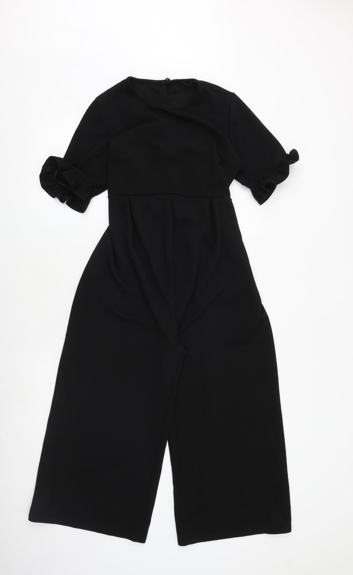 Boohoo Womens Black Polyester Jumpsuit One-Piece Size 10 Tie