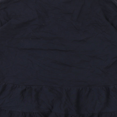 River Island Womens Blue Cotton Jumper Dress Size M Round Neck Pullover