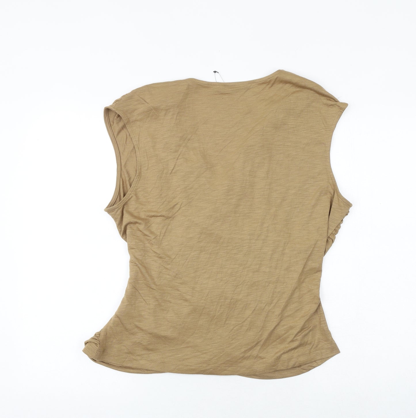 Marks and Spencer Womens Brown Polyester Basic Blouse Size 18 V-Neck - Wrap Style