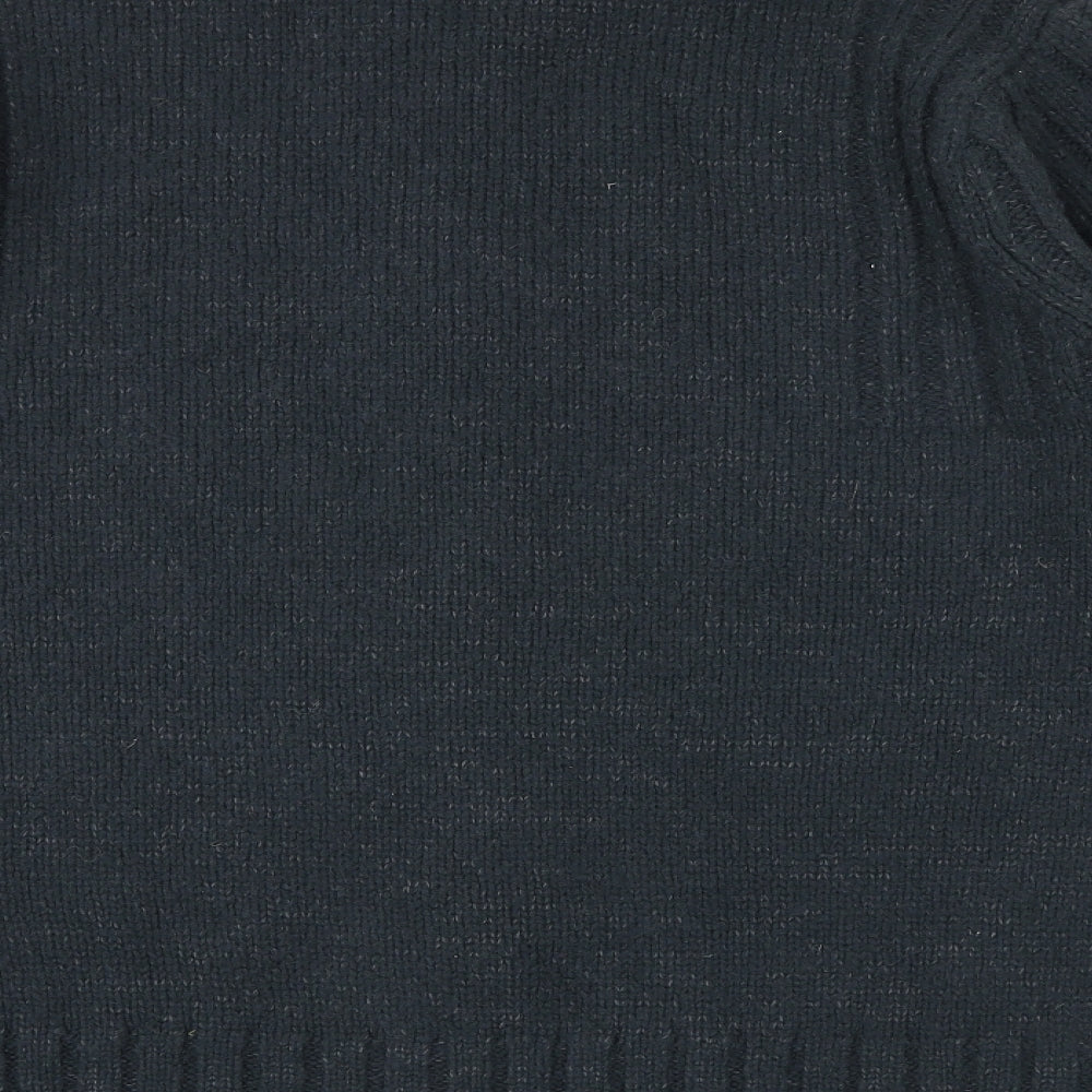 Marks and Spencer Mens Grey High Neck Acrylic Full Zip Jumper Size L Long Sleeve