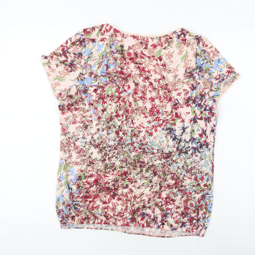 NEXT Womens Multicoloured Geometric 100% Cotton Basic T-Shirt Size 14 Boat Neck