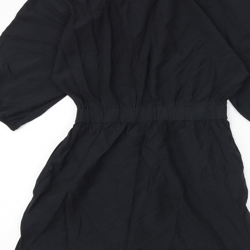 H&M Womens Black Cotton A-Line Size 6 Round Neck Pullover