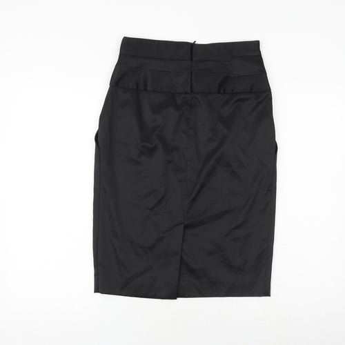 Mango Womens Black Polyester Straight & Pencil Skirt Size 10 Zip