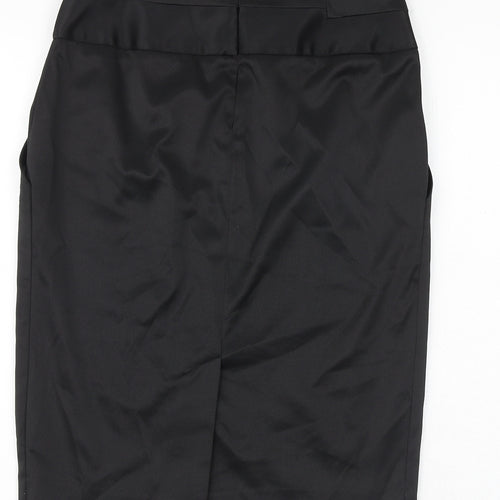 Mango Womens Black Polyester Straight & Pencil Skirt Size 10 Zip