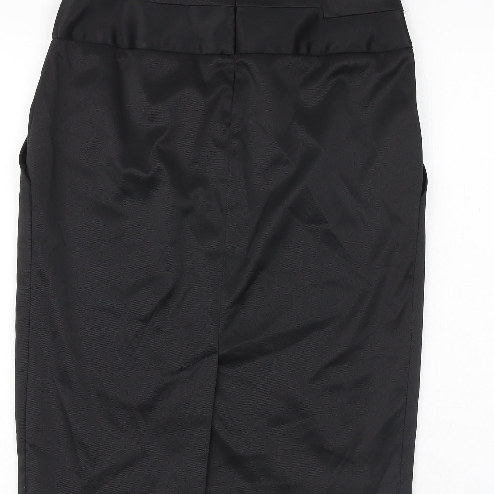 Mango Womens Black Polyester Straight & Pencil Skirt Size 10 Zip