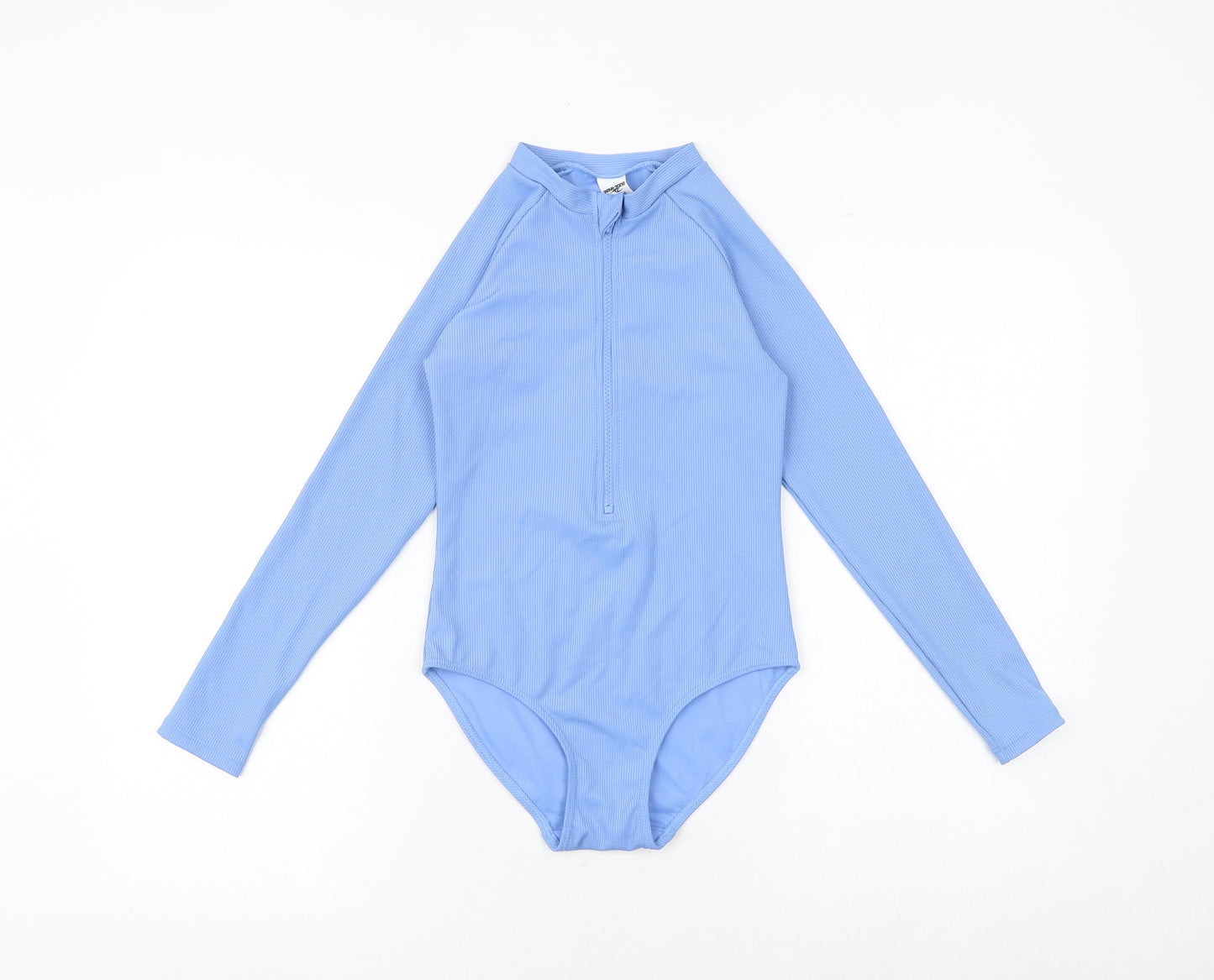 Wave Zone Girls Blue Polyester Bodysuit One-Piece Size 10 Years Zip - Swimsuit