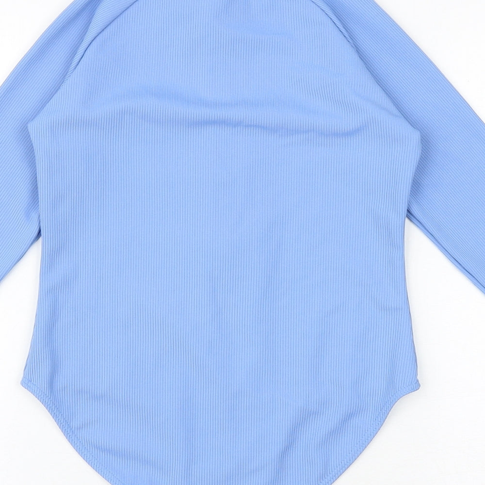 Wave Zone Girls Blue Polyester Bodysuit One-Piece Size 10 Years Zip - Swimsuit
