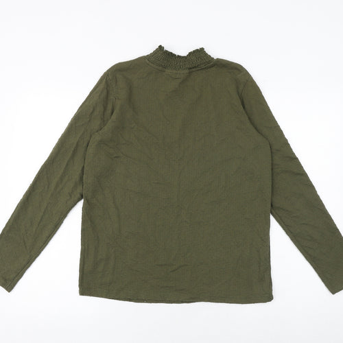 Kiabi Womens Green Polyester Basic Blouse Size M High Neck - Textured