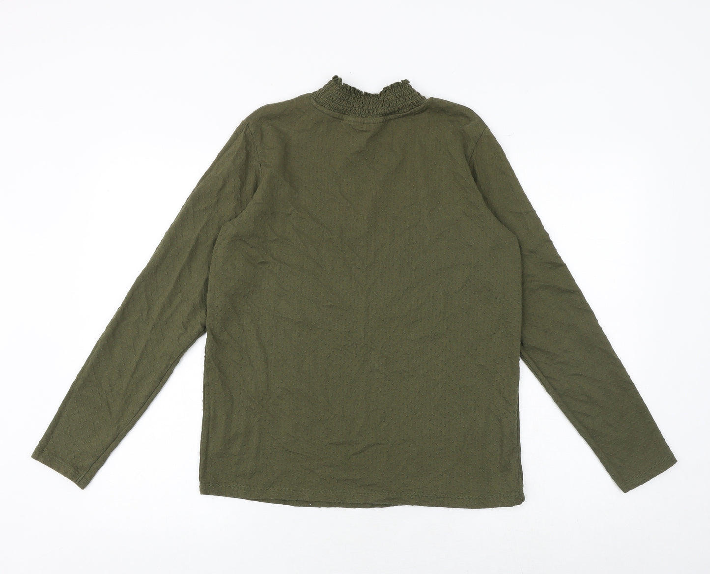 Kiabi Womens Green Polyester Basic Blouse Size M High Neck - Textured