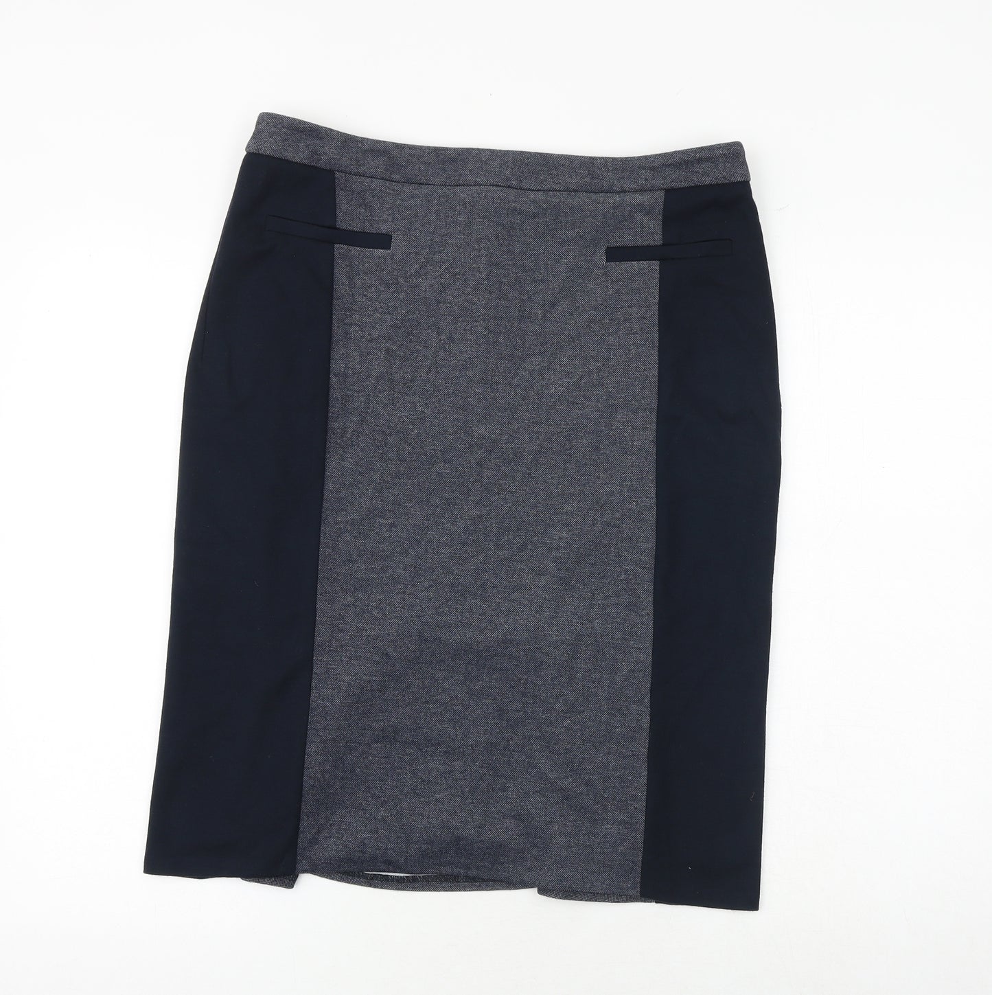 Viyella Womens Black Polyester Straight & Pencil Skirt Size 12 Zip