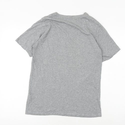 Nike Boys Grey 100% Cotton Basic T-Shirt Size XL Round Neck Pullover - Just Do It