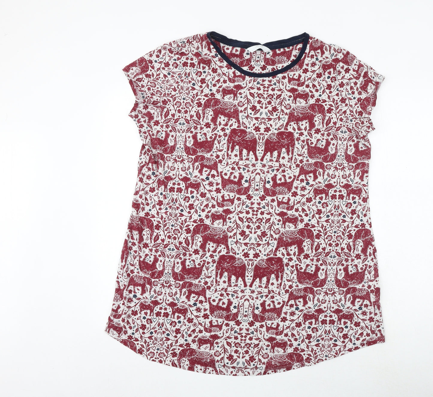 Marks and Spencer Womens Red Geometric Cotton Top Dress Size 18