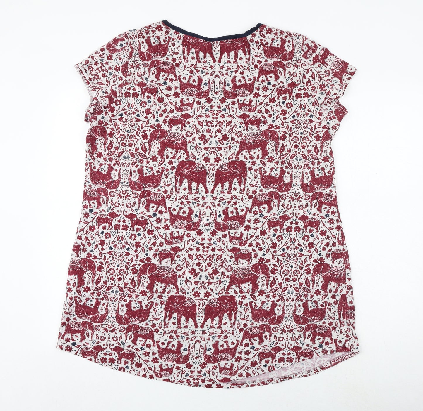 Marks and Spencer Womens Red Geometric Cotton Top Dress Size 18