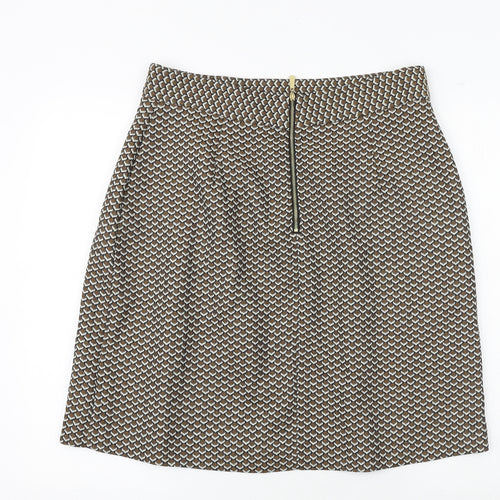 Marks and Spencer Womens Multicoloured Geometric Polyester A-Line Skirt Size 14 Zip