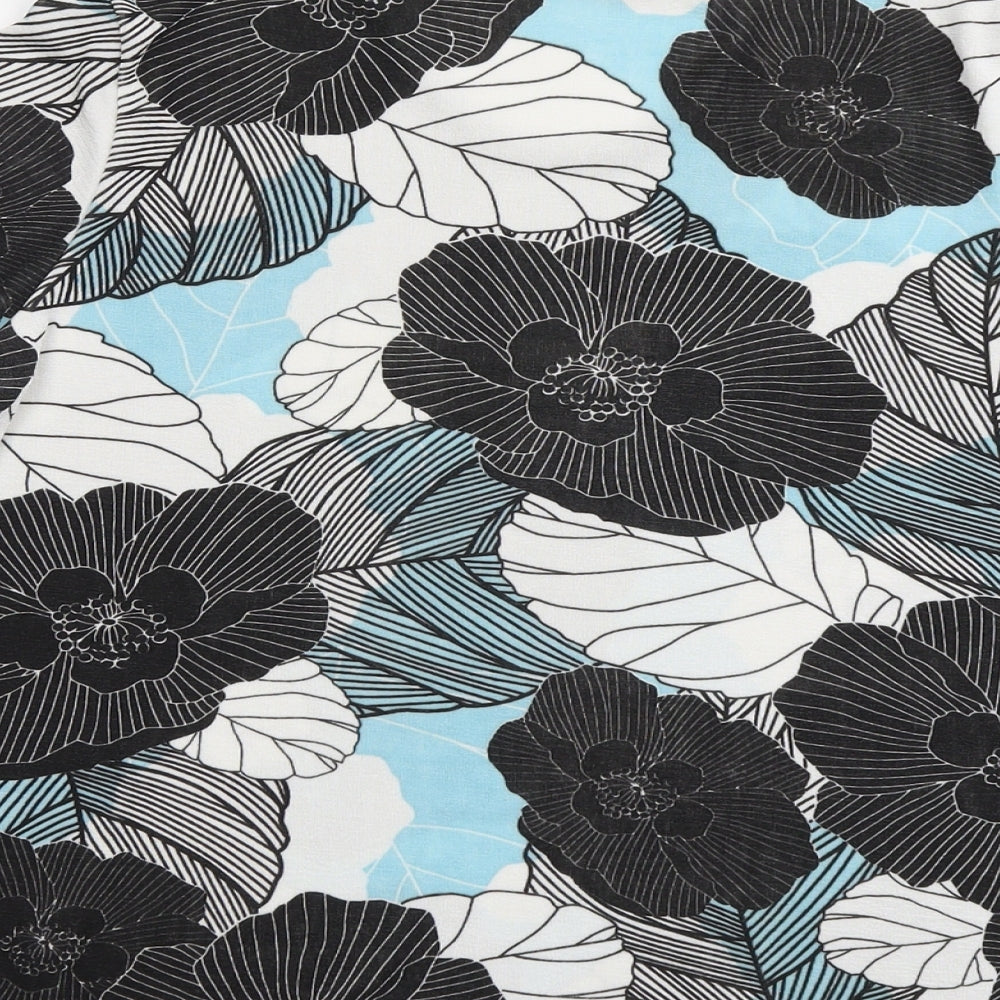 Julipa Womens Multicoloured Floral Polyester Basic T-Shirt Size 16 Round Neck