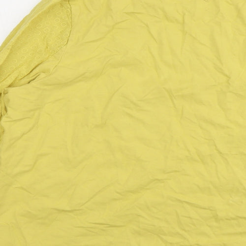 M&Co Womens Yellow Cotton Basic Blouse Size 18 Round Neck - Textured