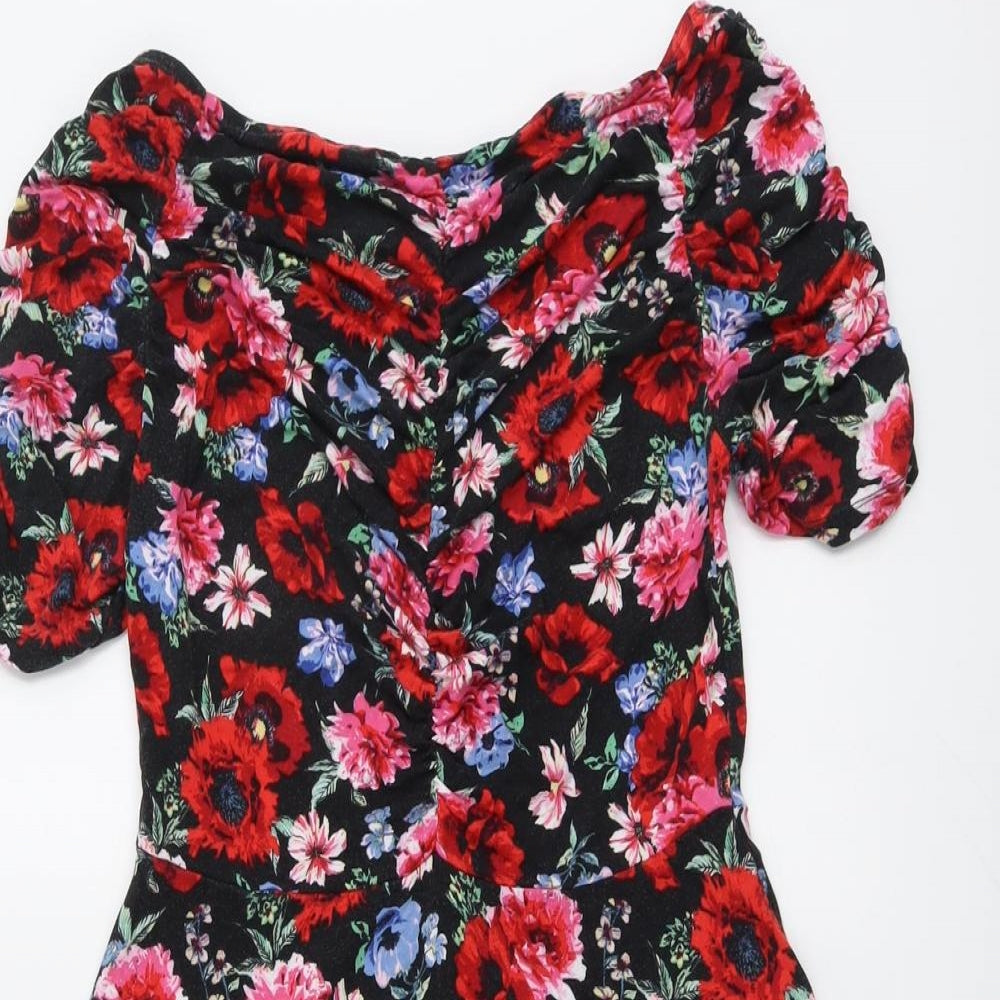 Very Womens Multicoloured Floral Viscose A-Line Size 12 Round Neck Pullover