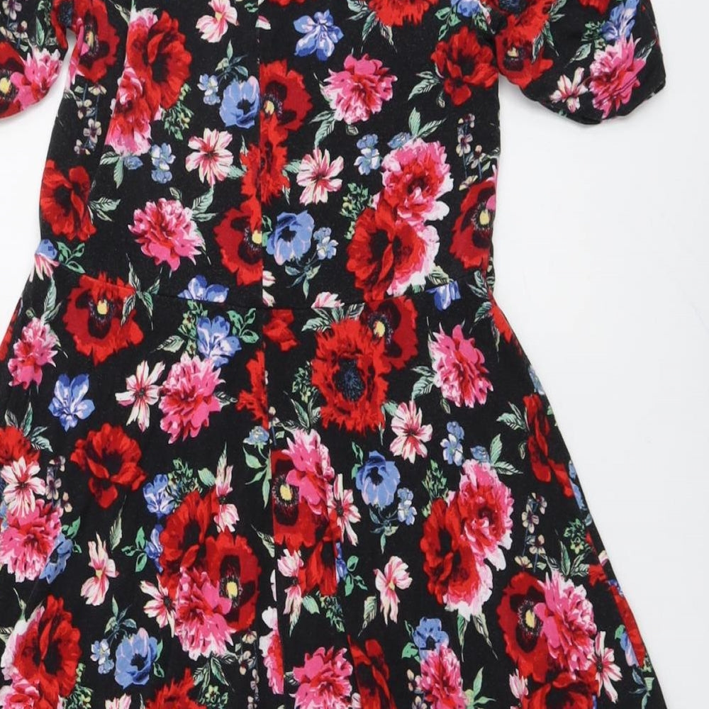 Very Womens Multicoloured Floral Viscose A-Line Size 12 Round Neck Pullover