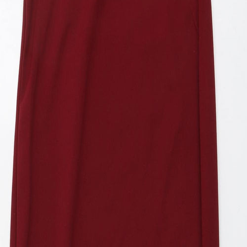 Boohoo Womens Red Polyester Bodycon Size 10 Round Neck Pullover
