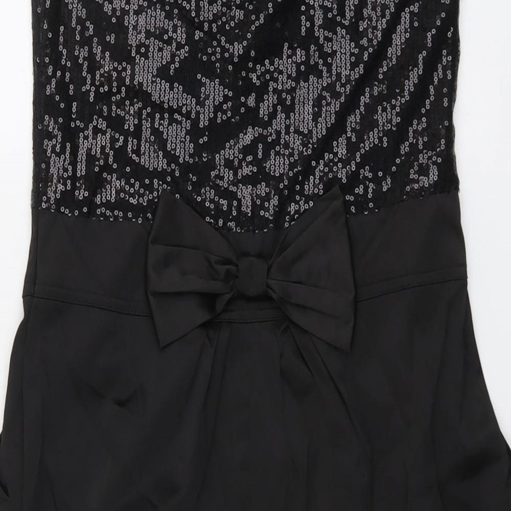 Zara Womens Black Polyester Bodycon Size S Sweetheart Zip