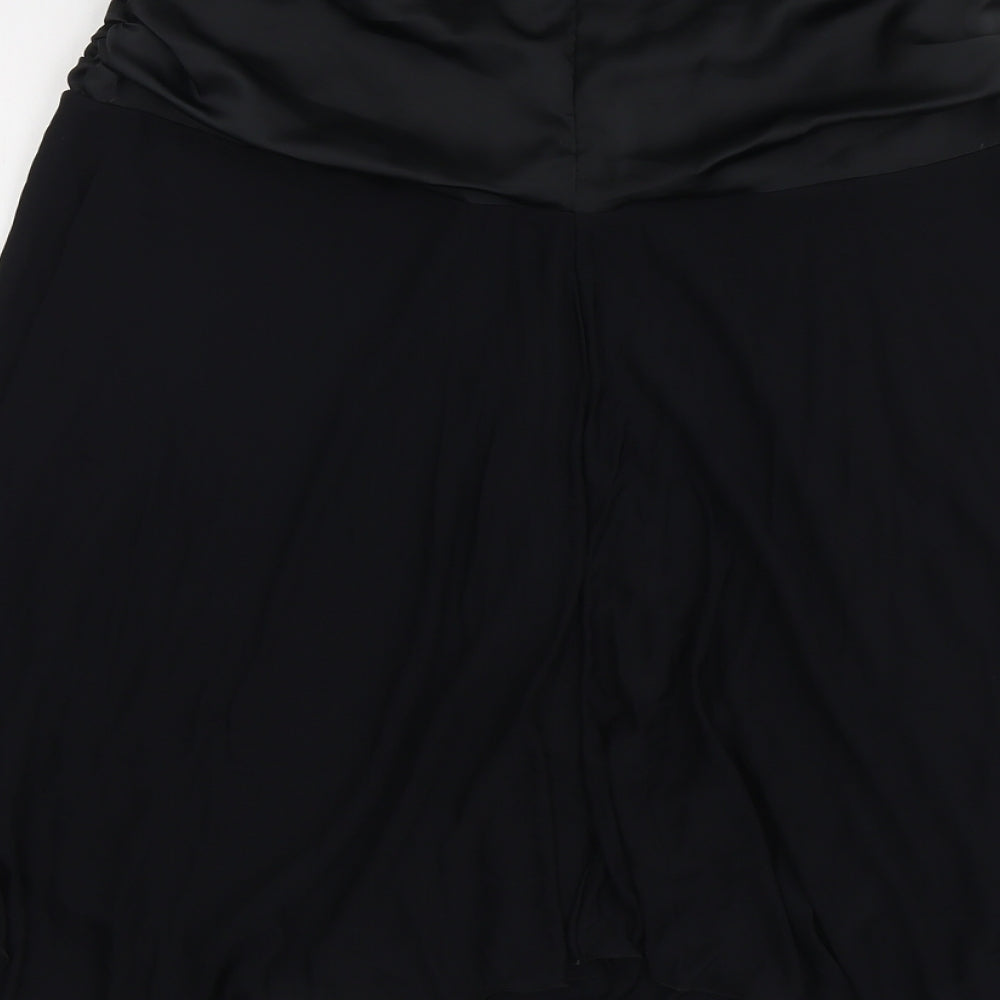 Vicky Martin Womens Black Polyamide Skater Skirt Size 10 Zip
