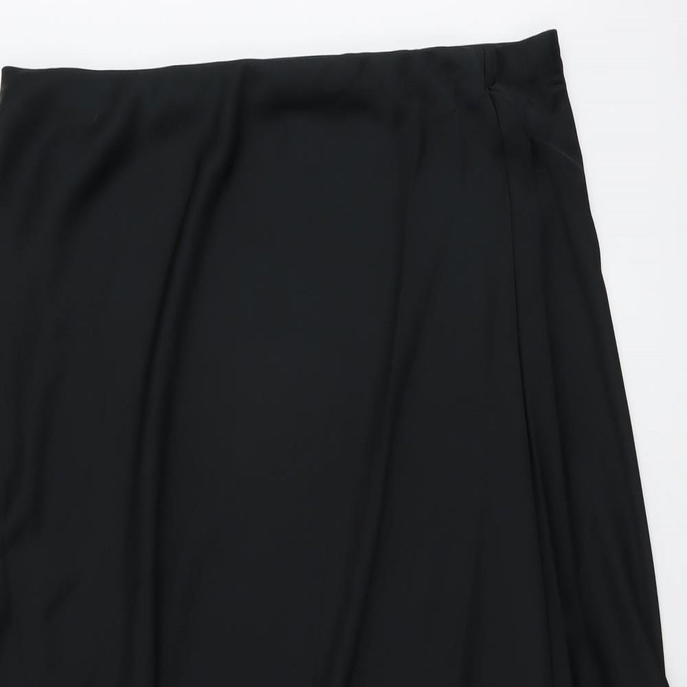 Marks and Spencer Womens Black Polyester Swing Skirt Size 20