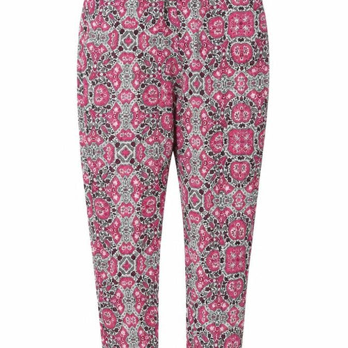 New Look Womens Pink Geometric Viscose Trousers Size 6 L27 in Regular Drawstring