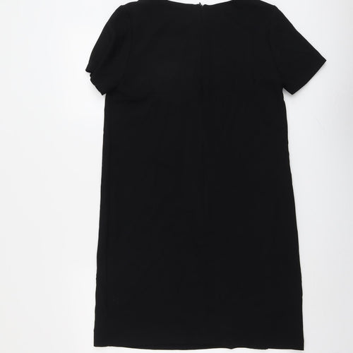 NEXT Womens Black Polyester A-Line Size 10 Roll Neck Zip