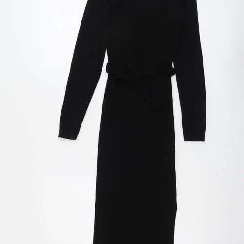 PRETTYLITTLETHING Womens Black Acrylic Bodycon Size S Round Neck Pullover