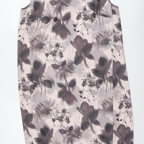 NEXT Womens Pink Geometric Polyester Tank Dress Size 12 Round Neck Zip