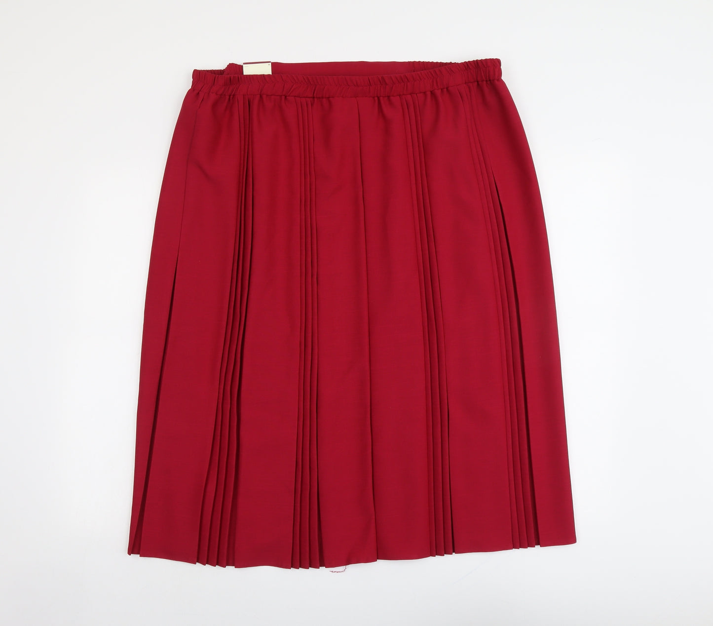Bonmarché Womens Red Polyester Pleated Skirt Size 22