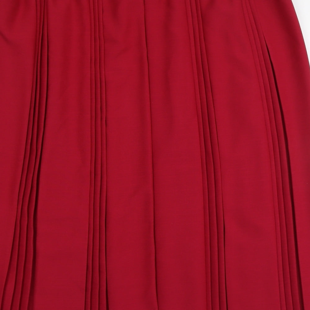 Bonmarché Womens Red Polyester Pleated Skirt Size 22