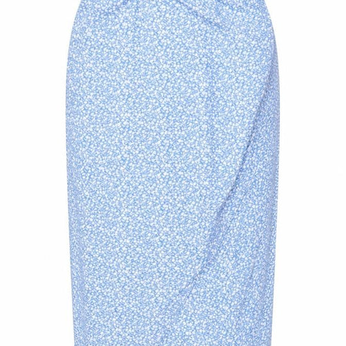 In the Style Womens Blue Floral Polyester A-Line Skirt Size 8