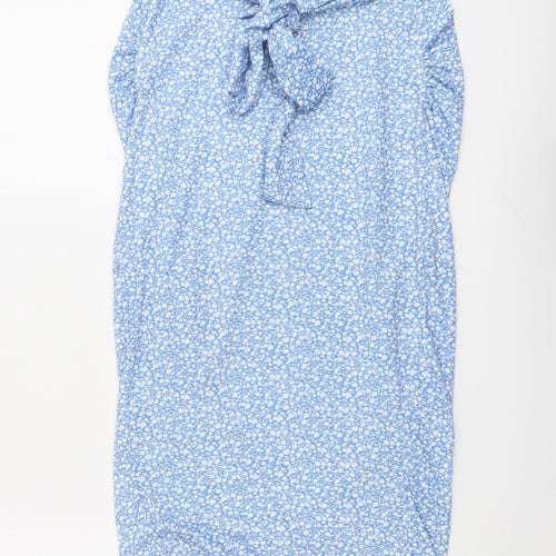 In the Style Womens Blue Floral Polyester A-Line Skirt Size 8