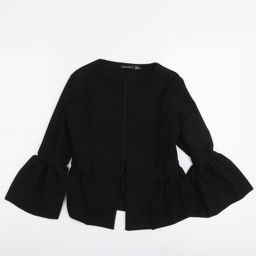 Boohoo Womens Black Jacket Blazer Size 6 - Flute Sleeve