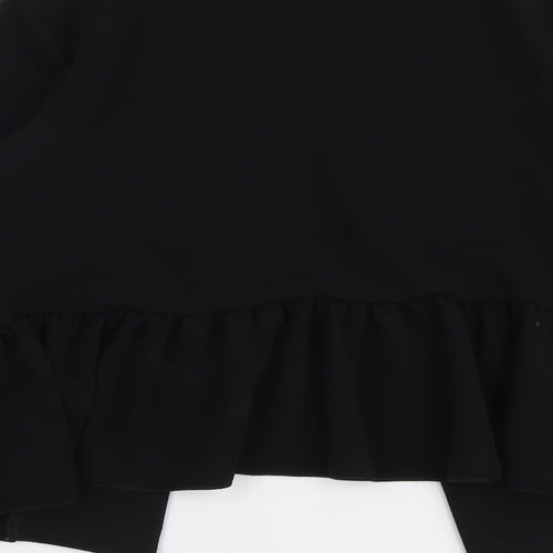 Boohoo Womens Black Jacket Blazer Size 6 - Flute Sleeve