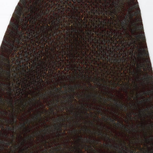 Marks and Spencer Womens Green Collared Geometric Polyester Cardigan Jumper Size 16