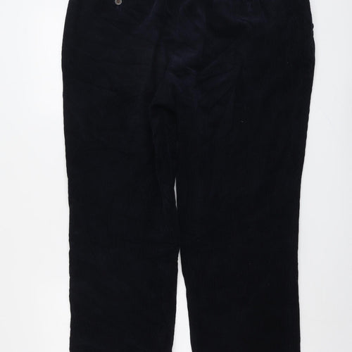 Lincoln Mens Blue Cotton Trousers Size 38 in L29 in Regular Button