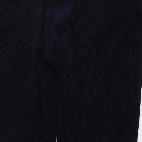 Lincoln Mens Blue Cotton Trousers Size 38 in L29 in Regular Button