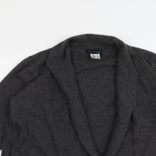 Creation Womens Grey V-Neck Viscose Cardigan Jumper Size 20