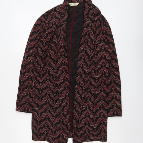 Miss Selfridge Womens Red Geometric Jacket Blazer Size 6 - Longline