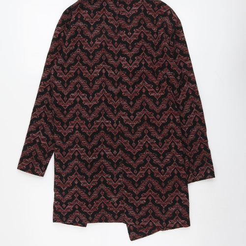 Miss Selfridge Womens Red Geometric Jacket Blazer Size 6 - Longline