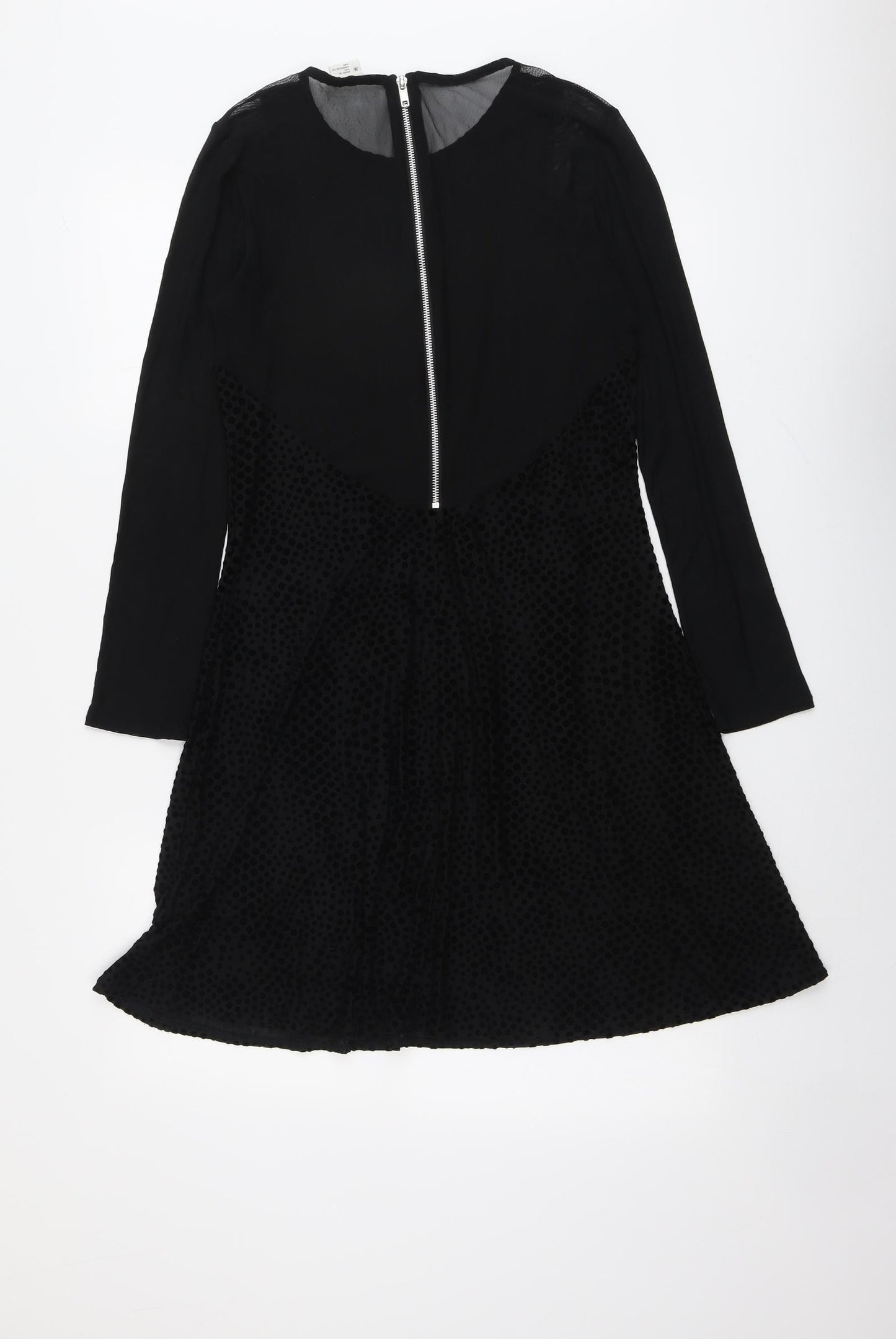 Cooperative Womens Black Nylon Trapeze & Swing Size M Round Neck Zip