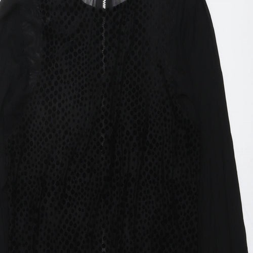 Cooperative Womens Black Nylon Trapeze & Swing Size M Round Neck Zip