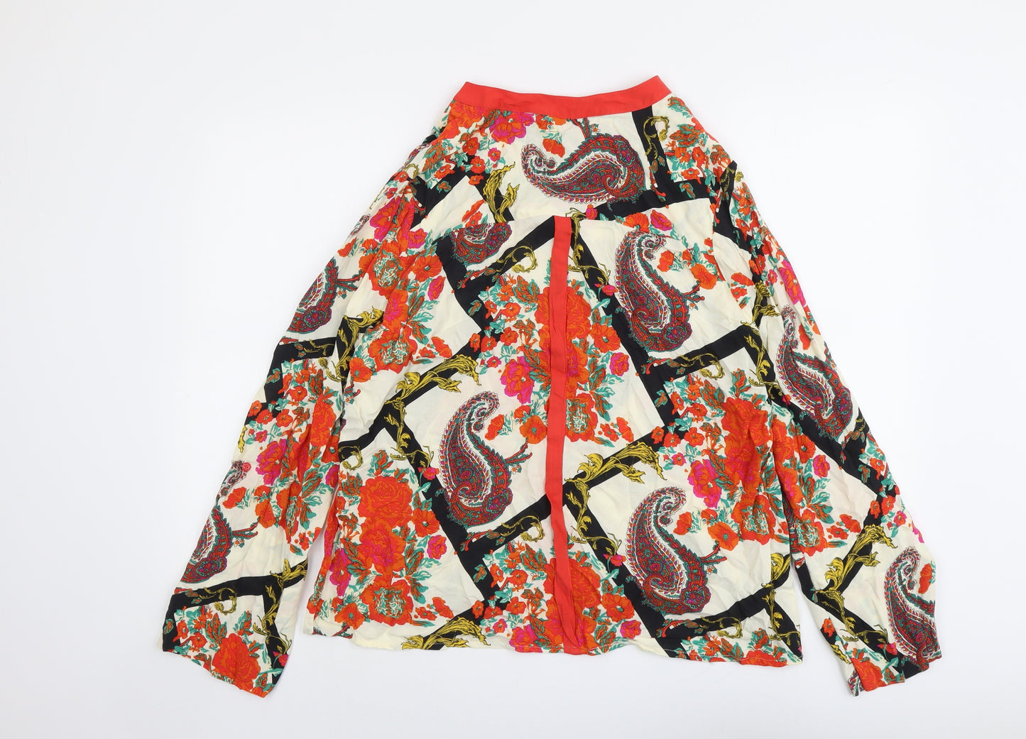 NEXT Womens Multicoloured Geometric Viscose Basic Blouse Size 18 V-Neck