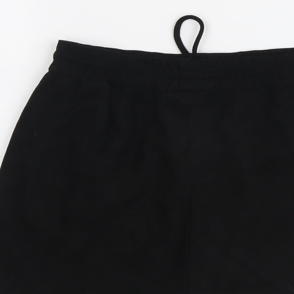 Brave Soul Womens Black Polyester A-Line Skirt Size S Drawstring