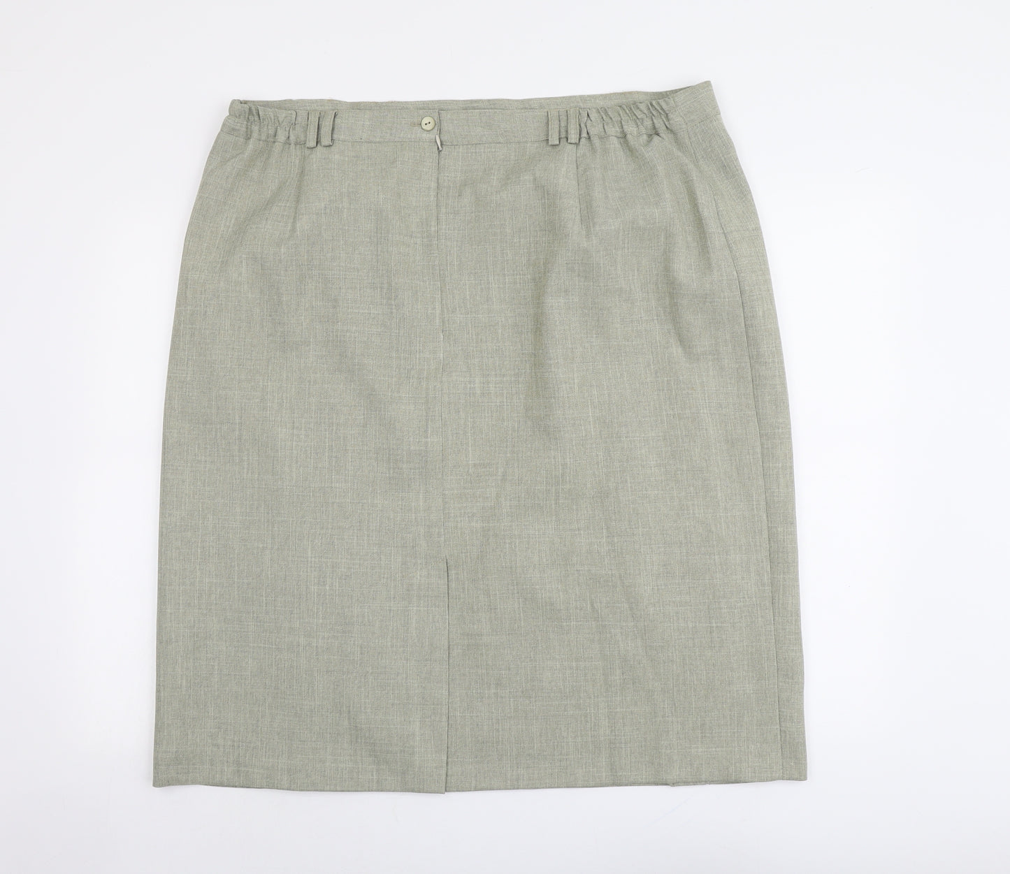 Bonmarché Womens Green Polyester A-Line Skirt Size 24 Zip