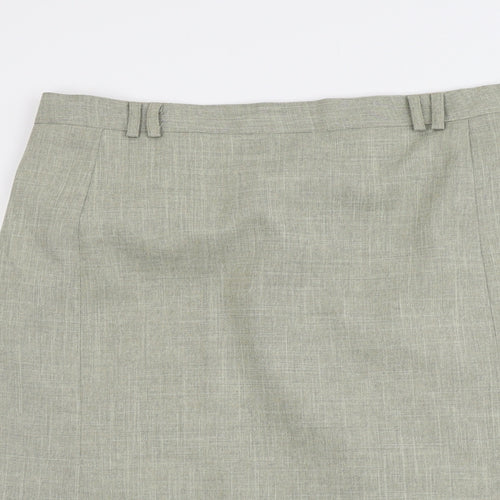 Bonmarché Womens Green Polyester A-Line Skirt Size 24 Zip