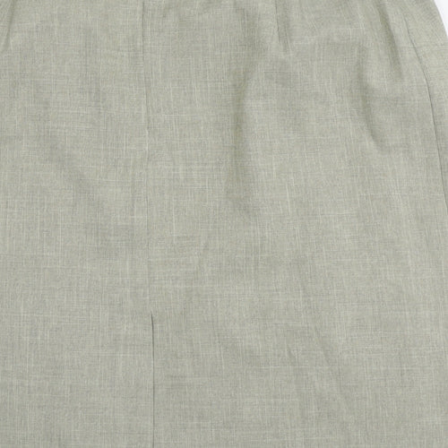 Bonmarché Womens Green Polyester A-Line Skirt Size 24 Zip
