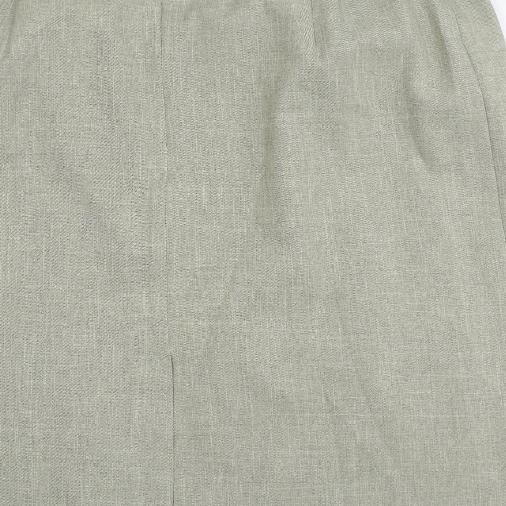 Bonmarché Womens Green Polyester A-Line Skirt Size 24 Zip